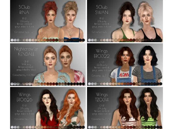 Five new female hair retextures - The Sims 2 Custom Content