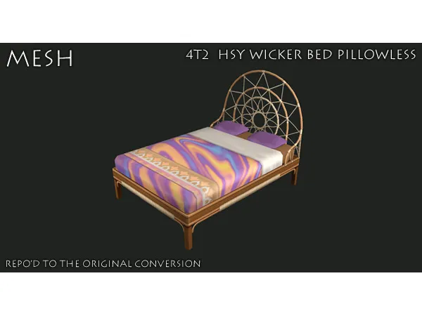 4t2 Highschool Years Wicker Bed but pillowless - The Sims 2 Custom Content
