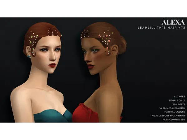LeahLilliths Alexa hair with diamonds 4t2 - The Sims 2 Custom Content