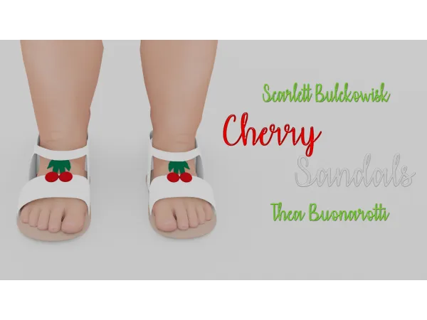 Alpha [Scarlett Bulckowisk] Cherry Sandals by xScar - The Sims 4 Custom Content