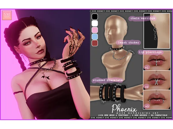 Phoenix Punk Accessories Set