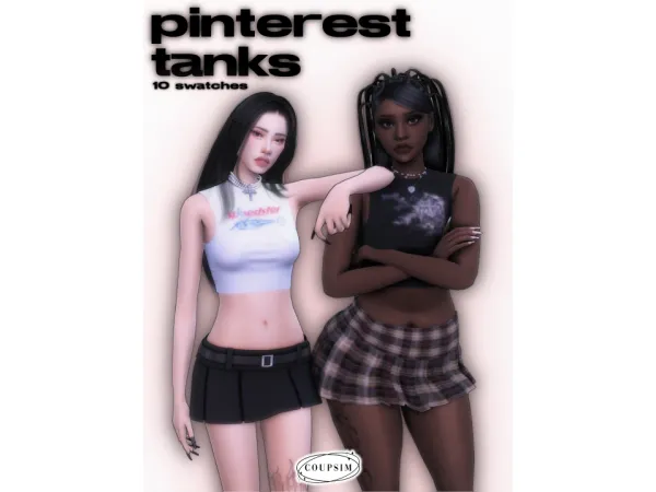 Mix P1TEREST TANKS by coupsim - The Sims 4 Custom Content