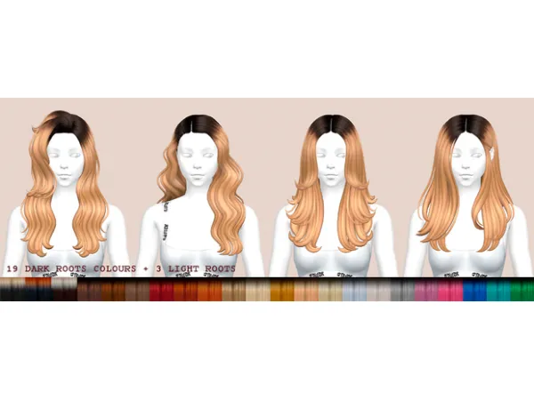 Maxis Match EXTRA CONTENT Dark roots ombre highlights chunky by Daylife Sims - The Sims 4 Custom Content