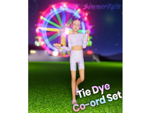 Alpha Kids Tie Dye Co ord Set - The Sims 4 Custom Content