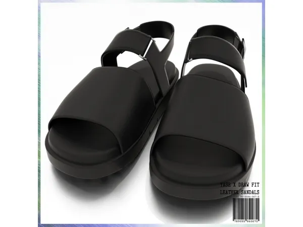 Alpha YASE X DRAW FIT Leather Sandals - The Sims 4 Custom Content