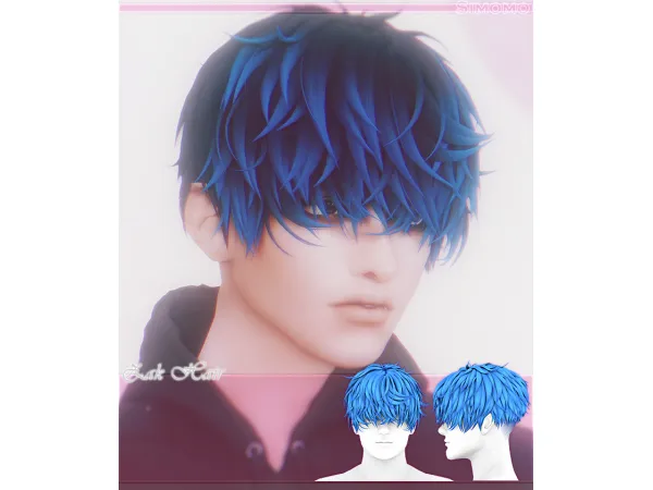 Maxis Match Zak Hair - The Sims 4 Custom Content