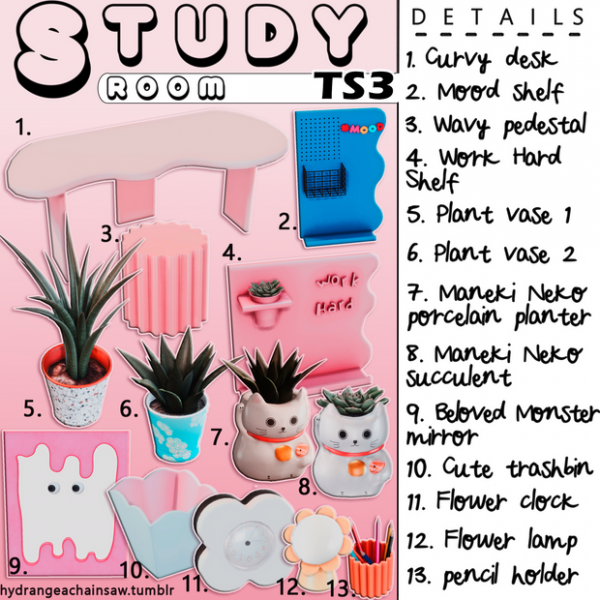 Sims 3 Study Room Set by simsfinds - The Sims 3 Custom Content