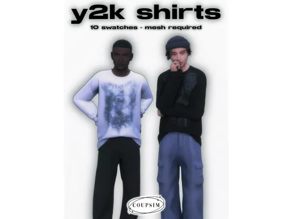 Maxis Match Y2K SHIRTS - The Sims 4 Custom Content
