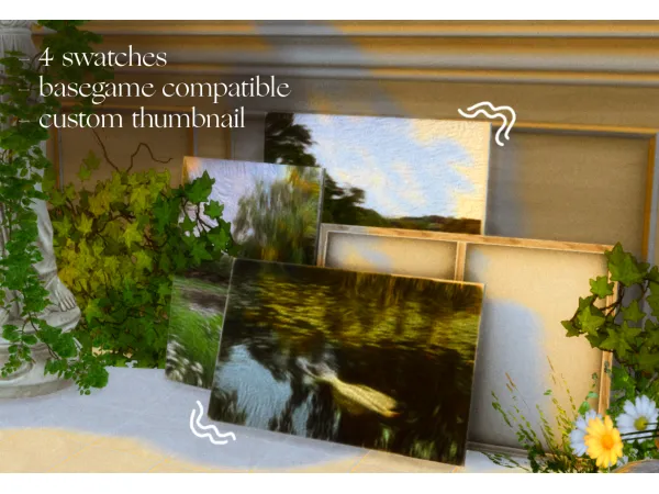 Mix stacked vintage paintings by swagsimsfairy - The Sims 4 Custom Content