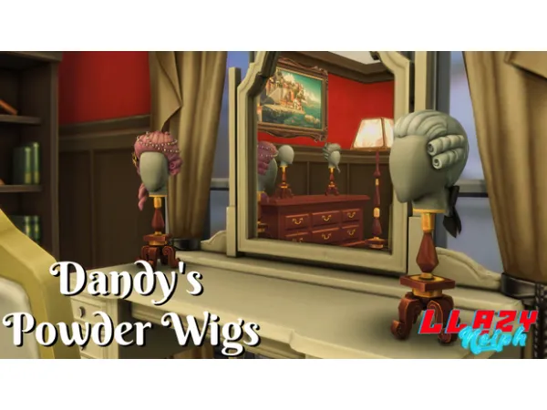 Maxis Match Dandy's Powder Wigs (Wear able 17th Century Wigs) by llazyneiph - The Sims 4 Custom Content