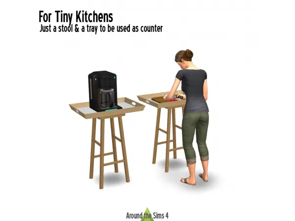 Maxis Match Around Stool tray as counter - The Sims 4 Custom Content