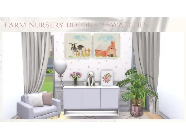 Alpha Farm Nursery Decor 2 Swatches - The Sims 4 Custom Content