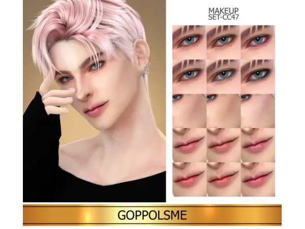 Alpha GPME GOLD MAKEUP SET CC47 by GoppolsMe - The Sims 4 Custom Content