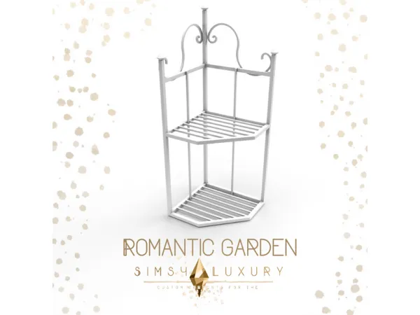 Alpha Romantic Garden Wall corner shelf by simsfinds - The Sims 4 Custom Content