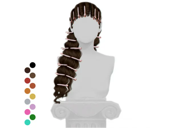 Alpha Finger Waves Long by [gramsims] - The Sims 4 Custom Content