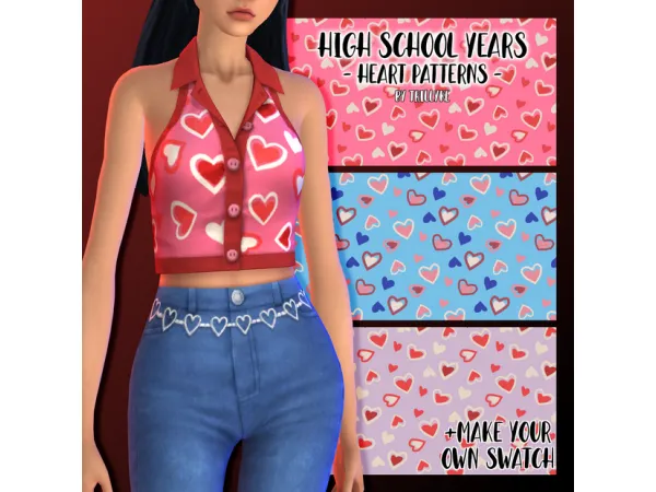 Maxis Match HSY Heart Patterns Download by simsfinds - The Sims 4 Custom Content