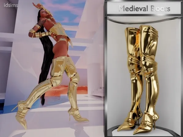 Alpha Medieval Boots - The Sims 4 Custom Content