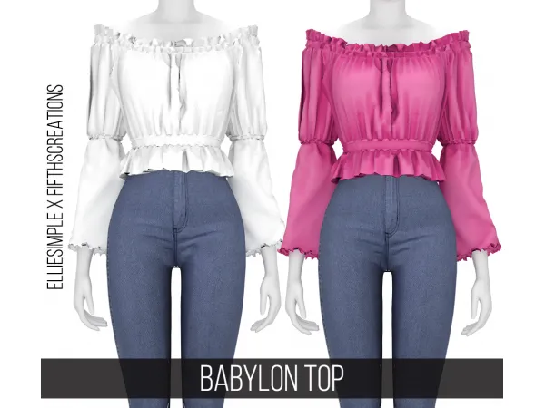Alpha BABYLON TOP by fifthscreations - The Sims 4 Custom Content