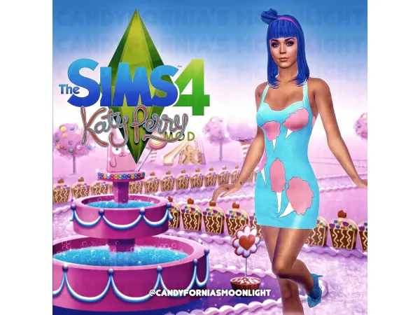 Alpha Katy Perry Sweet Treats Hair Set by candyforniasmoonlight - The Sims 4 Custom Content