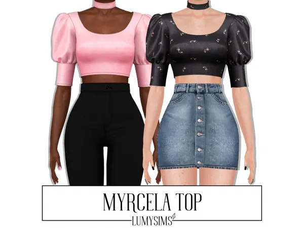 Alpha Myrcela Top by lumysims - The Sims 4 Custom Content
