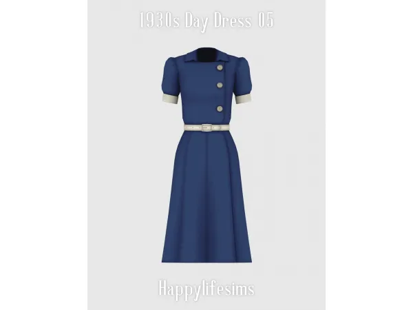 Mix [Lonelyboy] 1930s Day Dress 05 - The Sims 4 Custom Content