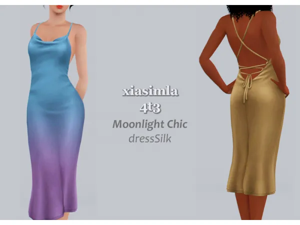 4t3 Moonlight Chic Dress Silk - The Sims 3 Custom Content