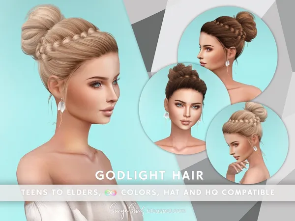 Alpha Godlight Hair NOW PUBLIC by SONYASIMS - The Sims 4 Custom Content