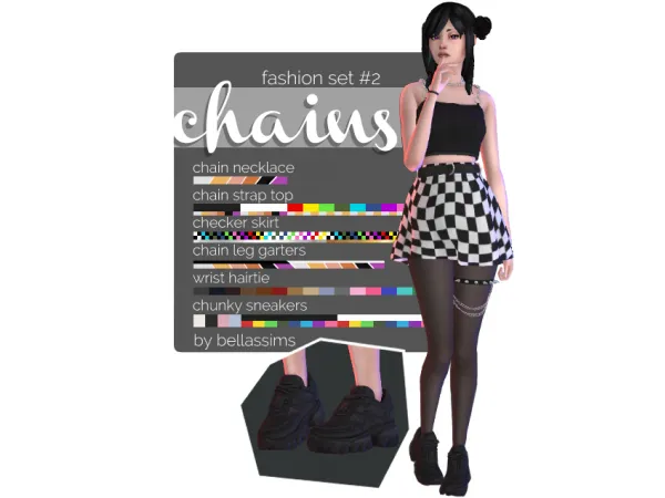 Maxis Match Fashion Set 2 Chains by Bellassims - The Sims 4 Custom Content