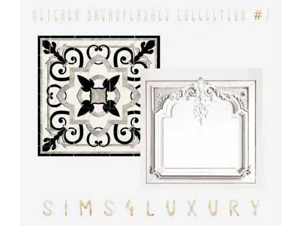 Alpha Kitchen Backsplashes Collection 7 by Sims4Luxury - The Sims 4 Custom Content
