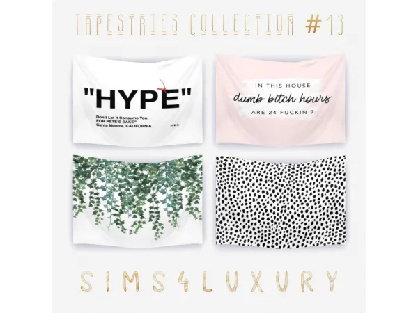 Alpha Tapestries Collection 13 by simsfinds - The Sims 4 Custom Content