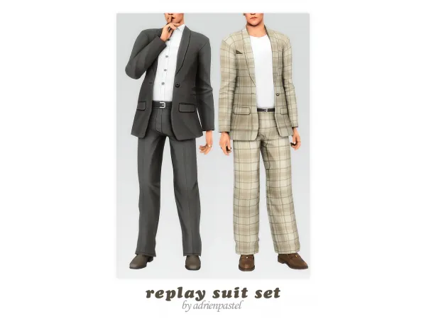 Maxis Match Replay Suit Set by AdrienPastel - The Sims 4 Custom Content