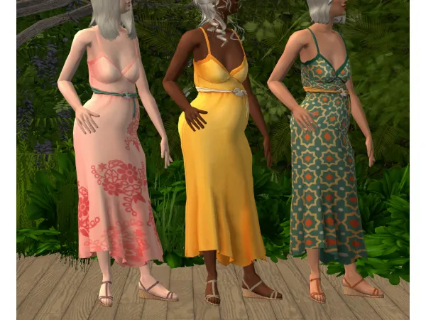 Handkerchief Dress LeMews Sandals - The Sims 2 Custom Content