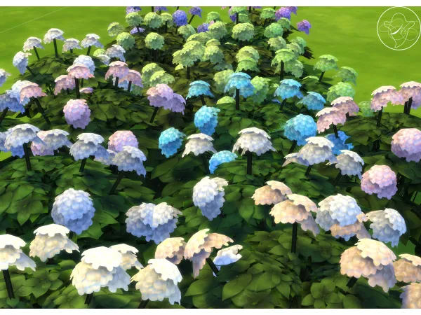 Maxis Match Chromatic (pH) Scale Hydrangea by hildegards_ghost - The Sims 4 Custom Content