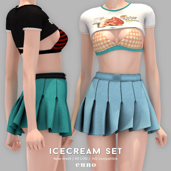 Alpha icecream set by euno - The Sims 4 Custom Content