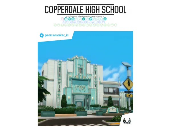 Maxis Match Copperdale Highschool and Auditoriums by Peacemaker_ic - The Sims 4 Custom Content