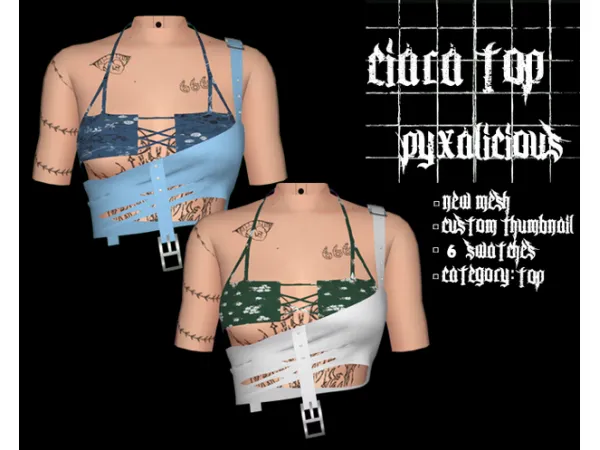Alpha ciara top by simsfinds - The Sims 4 Custom Content