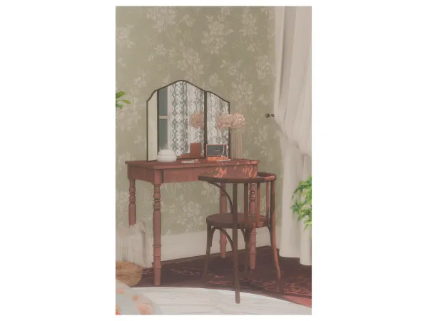 Alpha Vintage Set Console Table Mirror Armchair - The Sims 4 Custom Content