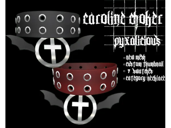 Alpha caroline choker by simsfinds - The Sims 4 Custom Content