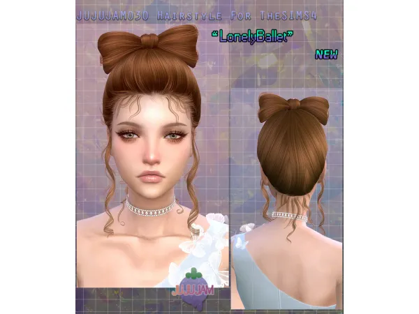 Alpha Jujujam030 Hair Lonely Ballet by JUJUJAM - The Sims 4 Custom Content