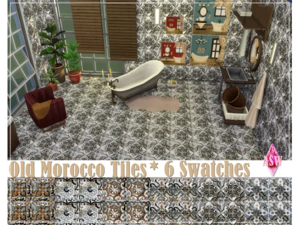 Maxis Match Old Morocco Tiles by Annett's Sims 4 Welt ASW - The Sims 4 Custom Content