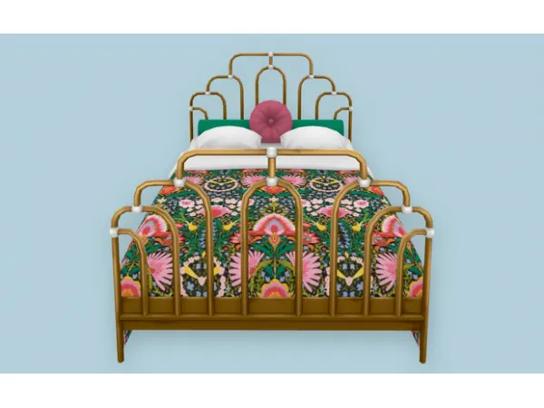 Alpha Psychedelic Woodstock Beds by SimPlistic - The Sims 4 Custom Content