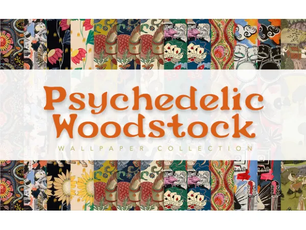 Alpha Psychedelic Woodstock Mural Wallpaper by simsfinds - The Sims 4 Custom Content