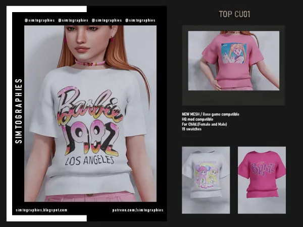 Alpha Top CU01 - The Sims 4 Custom Content