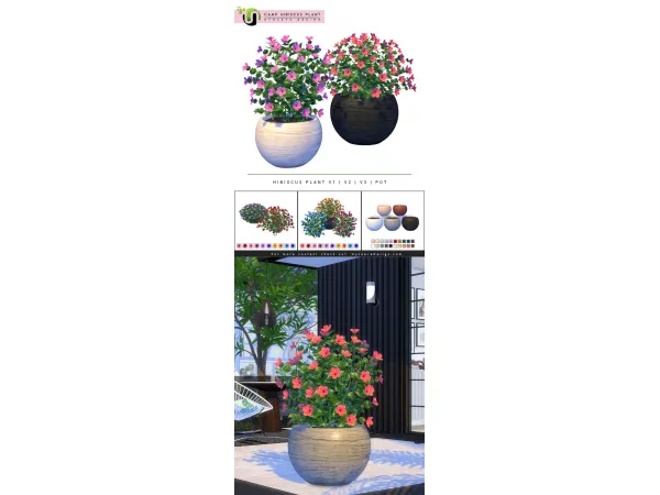 Mix Camp Hibiscus Plant - The Sims 4 Custom Content