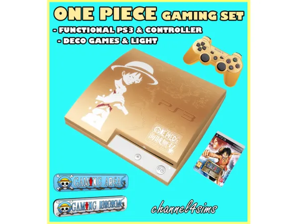 Maxis Match One Piece Gaming Set by channel4sims - The Sims 4 Custom Content