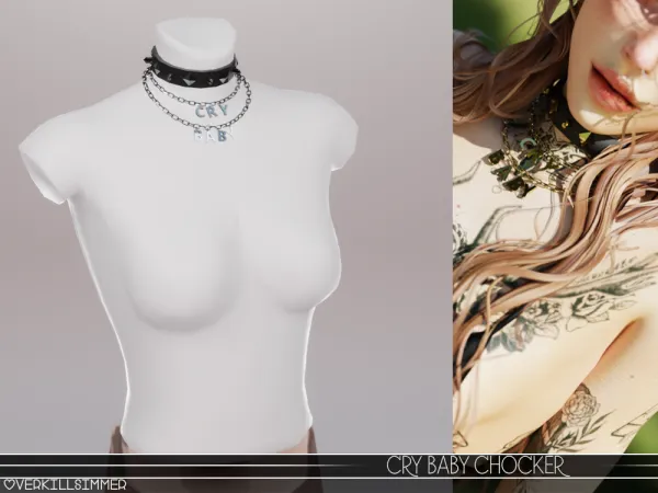 Alpha Cry baby chocker - The Sims 4 Custom Content