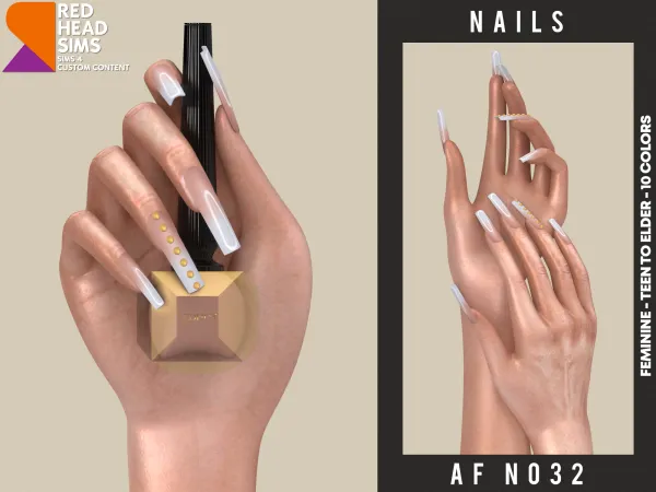 Alpha AF NAILS N032 - The Sims 4 Custom Content