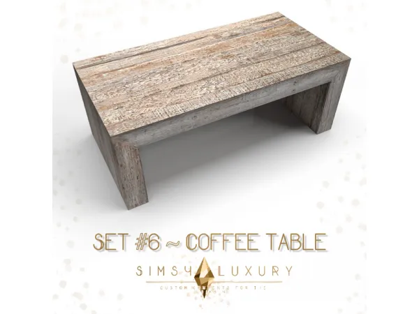 Alpha Set 6 Coffee table by simsfinds - The Sims 4 Custom Content