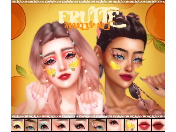 Maxis Match KikuruAcchi Frutte Makeup Set - The Sims 4 Custom Content