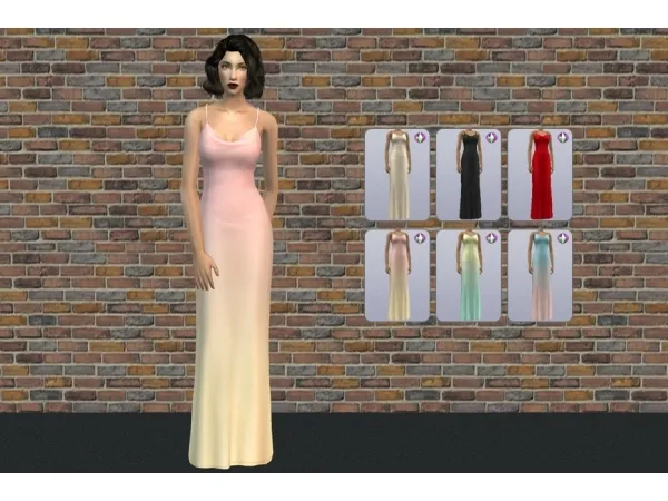 Dress Long Silk - The Sims 2 Custom Content
